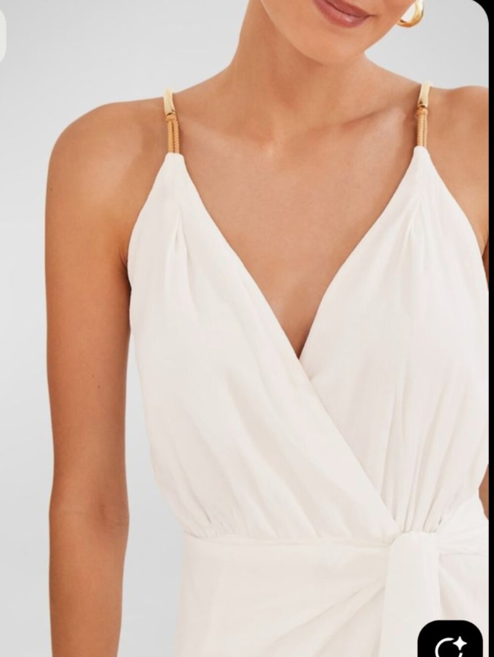 Guess Cream Wrap Midi Dress With Gold Threading Size 10